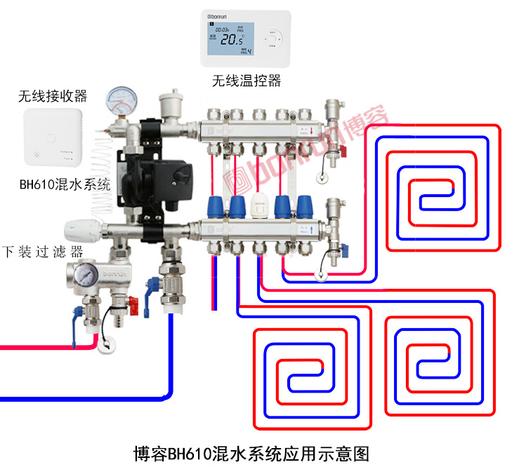 博容BH610地暖混水裝置應用示意圖